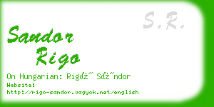 sandor rigo business card